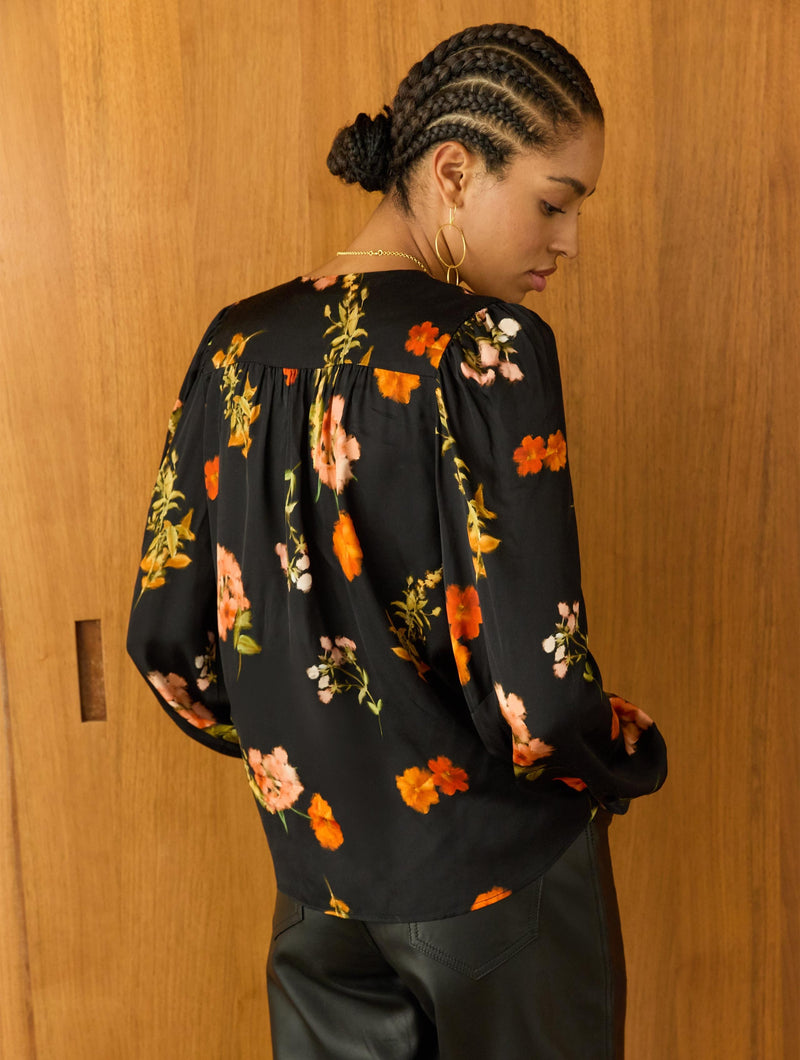 Micah Printed Blouse | Black Floral
