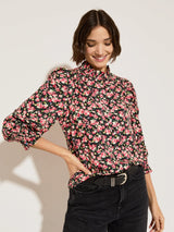 Immaculate Vegan - Baukjen Melie LENZING™ ECOVERO™ Printed Blouse | Black Rose Floral