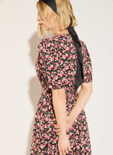 Immaculate Vegan - Holly LENZING™ ECOVERO™ V-Neck Midi Dress | Black Rose Floral