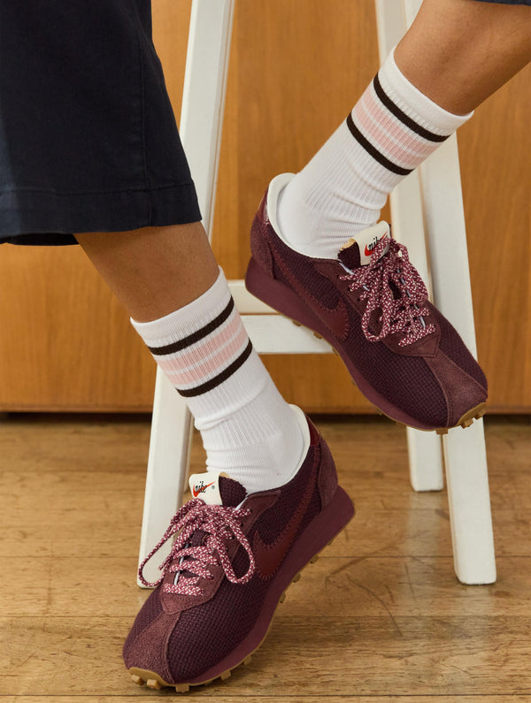 Brennan Organic Cotton Socks | White, Chocolate & Pink