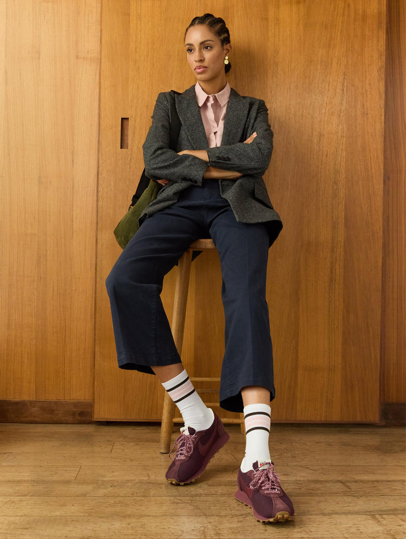 Brennan Organic Cotton Socks | White, Chocolate & Pink