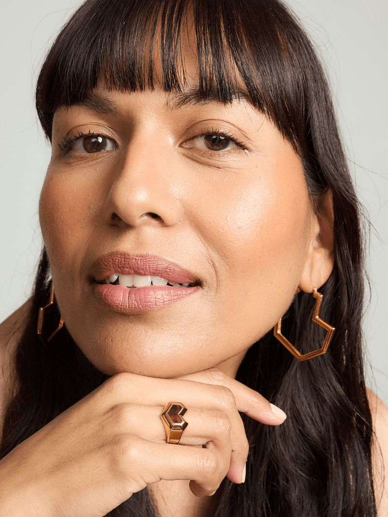 Under Her Eyes DARYL LARGE HOOPS <br> 18k Gold Plated Gold / 18k Gold Plated Silver