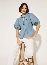 Immaculate Vegan - Baukjen Azura Organic Cotton Tie Detail Blouse