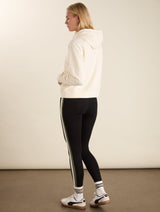 Immaculate Vegan - Avery Side Stripe Leggings | Caviar Black, White & Olive