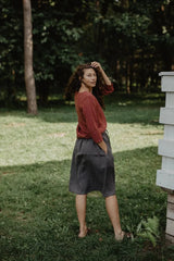 Immaculate Vegan - AmourLinen Bergen Linen Mid-length Skirt | Multiple Colours