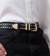 Immaculate Vegan - Votch Ayla Vegan Bio-Based Bamboo Western Studded belt in black