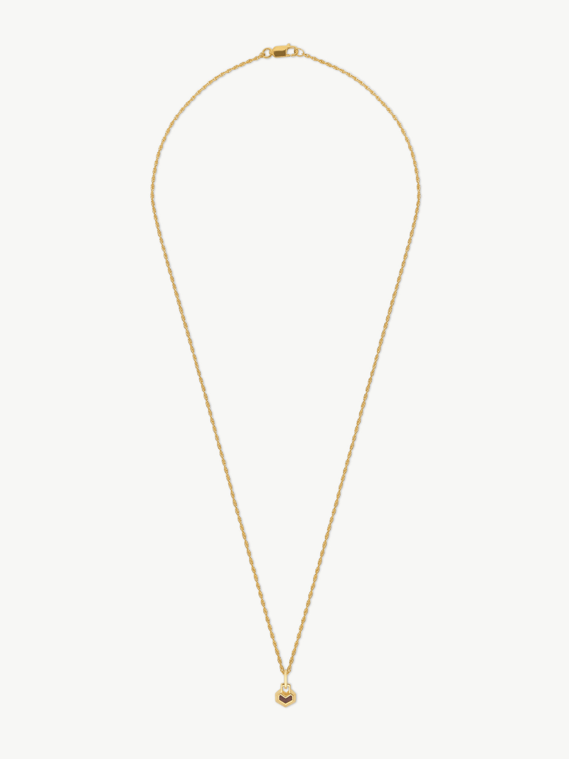 Under Her Eyes MINI DARYL NECKLACE 22" CHAIN <br> 18k Gold Plated - Red Tiger Eye Gold / 18k Gold Plated Silver
