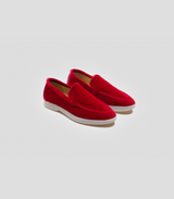 Immaculate Vegan - Women's Velvet Vegan Loafers | Red