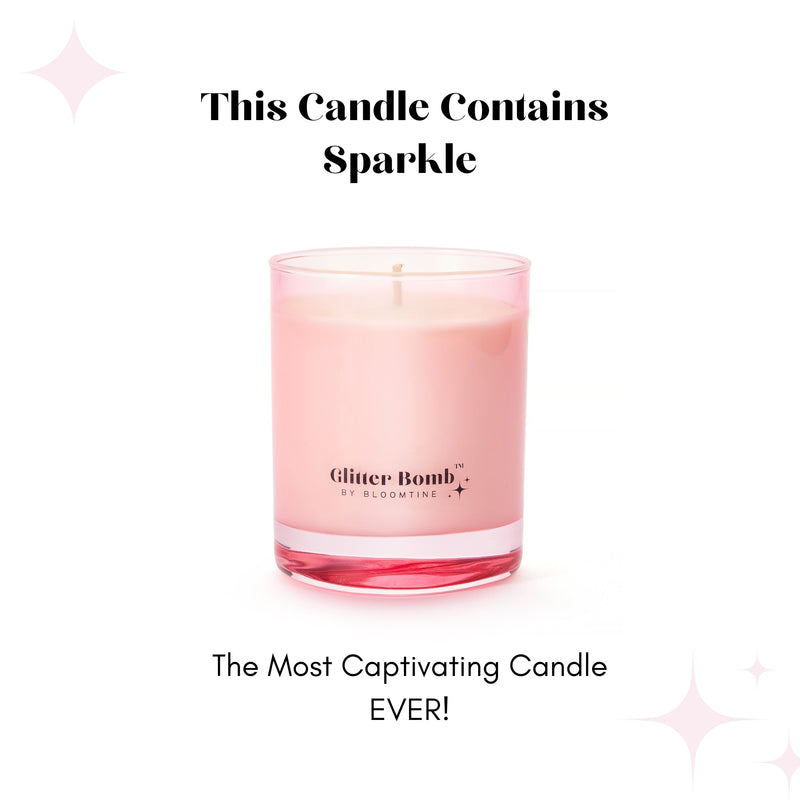 Sparkle-nova Glitter Bomb™ Luxury Gift 230g Candle | Bergamot, Cedar & Rose