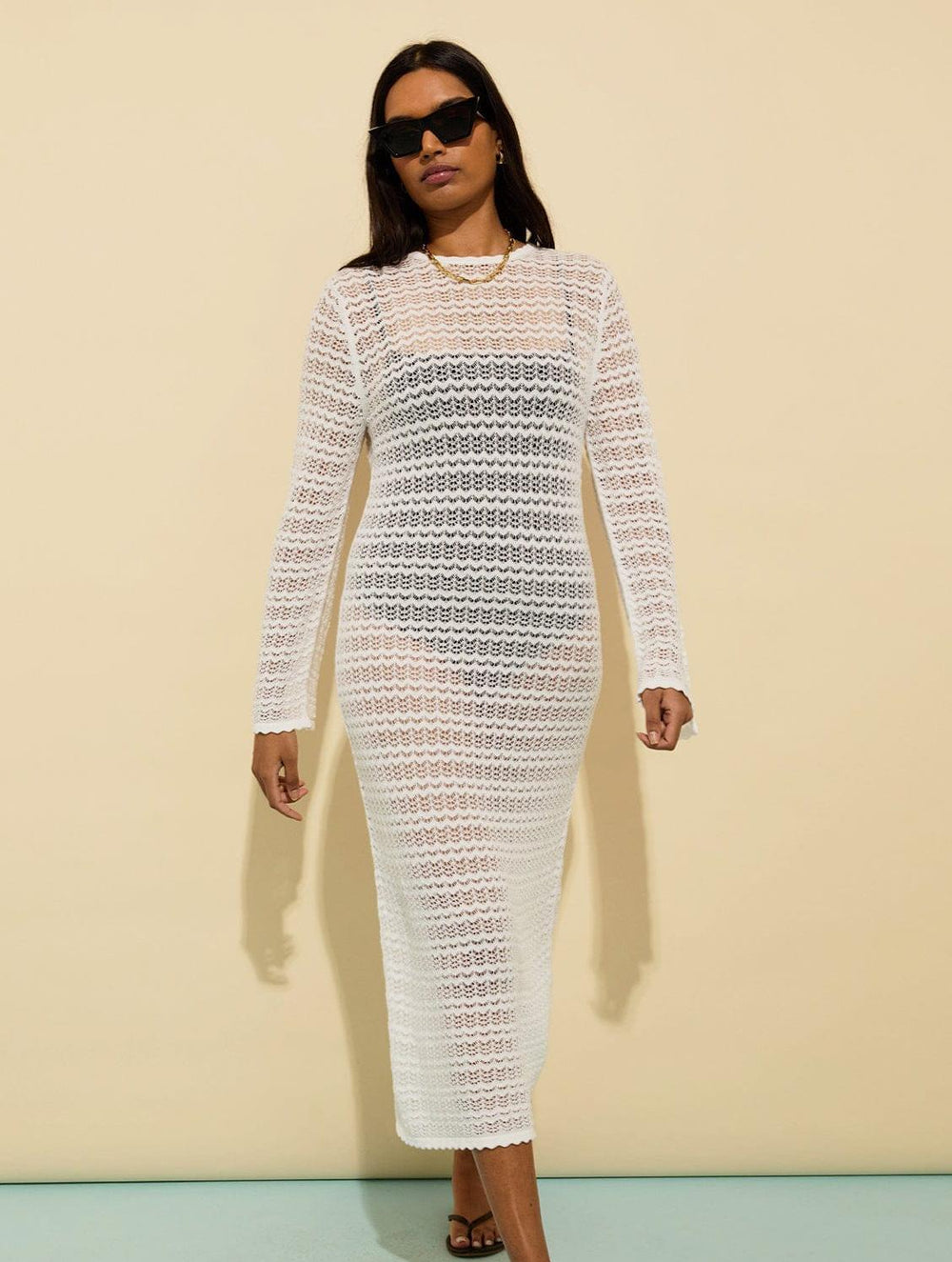 chinese dress ladies Zarah TENCEL™ Lyocell Crochet Dress