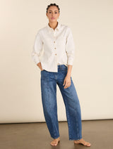 Immaculate Vegan - Baukjen Mona Organic Denim Shirt | White