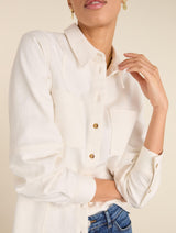 Immaculate Vegan - Baukjen Mona Organic Denim Shirt | White
