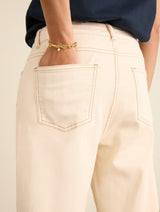 Immaculate Vegan - Baukjen Helen Organic Cotton Stretch Turn Up Jeans | Ecru