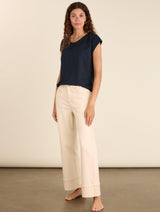 Immaculate Vegan - Baukjen Helen Organic Cotton Stretch Turn Up Jeans | Ecru