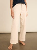 Immaculate Vegan - Baukjen Helen Organic Cotton Stretch Turn Up Jeans | Ecru