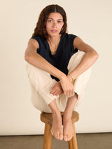 Immaculate Vegan - Baukjen Helen Organic Cotton Stretch Turn Up Jeans | Ecru