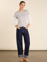 Immaculate Vegan - Baukjen Helen Organic Cotton Stretch Turn Up Jeans | Blue