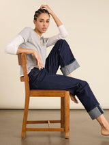 Immaculate Vegan - Baukjen Helen Organic Cotton Stretch Turn Up Jeans | Blue