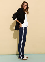 Immaculate Vegan - Tippi 2.0 LENZING™ ECOVERO™ Side Stripe Trousers | Classic Navy & Soft White