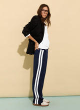 Immaculate Vegan - Baukjen Petite Tippi 2.0 LENZING™ ECOVERO™ Side Stripe Trousers | Navy & White