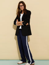 Immaculate Vegan - Tippi 2.0 LENZING™ ECOVERO™ Side Stripe Trousers | Classic Navy & Soft White