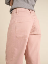 Immaculate Vegan - Baukjen Reece Organic Cotton Stretch Barrel Leg Cargo Jeans | Pastel Pink