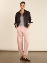 Immaculate Vegan - Baukjen Reece Organic Cotton Stretch Barrel Leg Cargo Jeans | Pastel Pink