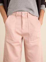Immaculate Vegan - Baukjen Reece Organic Cotton Stretch Barrel Leg Cargo Jeans | Pastel Pink