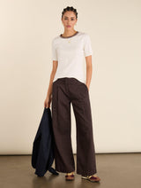 Immaculate Vegan - Baukjen Sylvie Organic Cotton Rib Crew Neck Tee | Cream