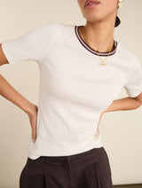 Immaculate Vegan - Baukjen Sylvie Organic Cotton Rib Crew Neck Tee | Cream