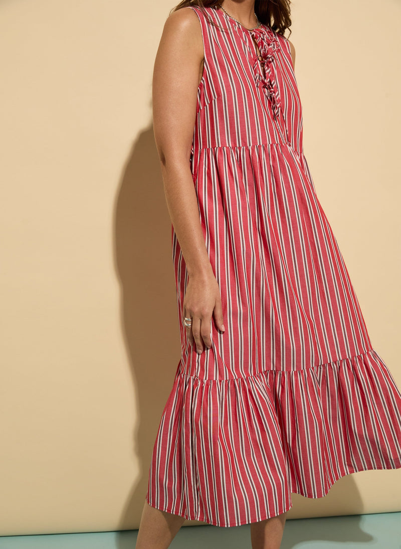 Baukjen Devi Organic Cotton Tie Midi Dress
