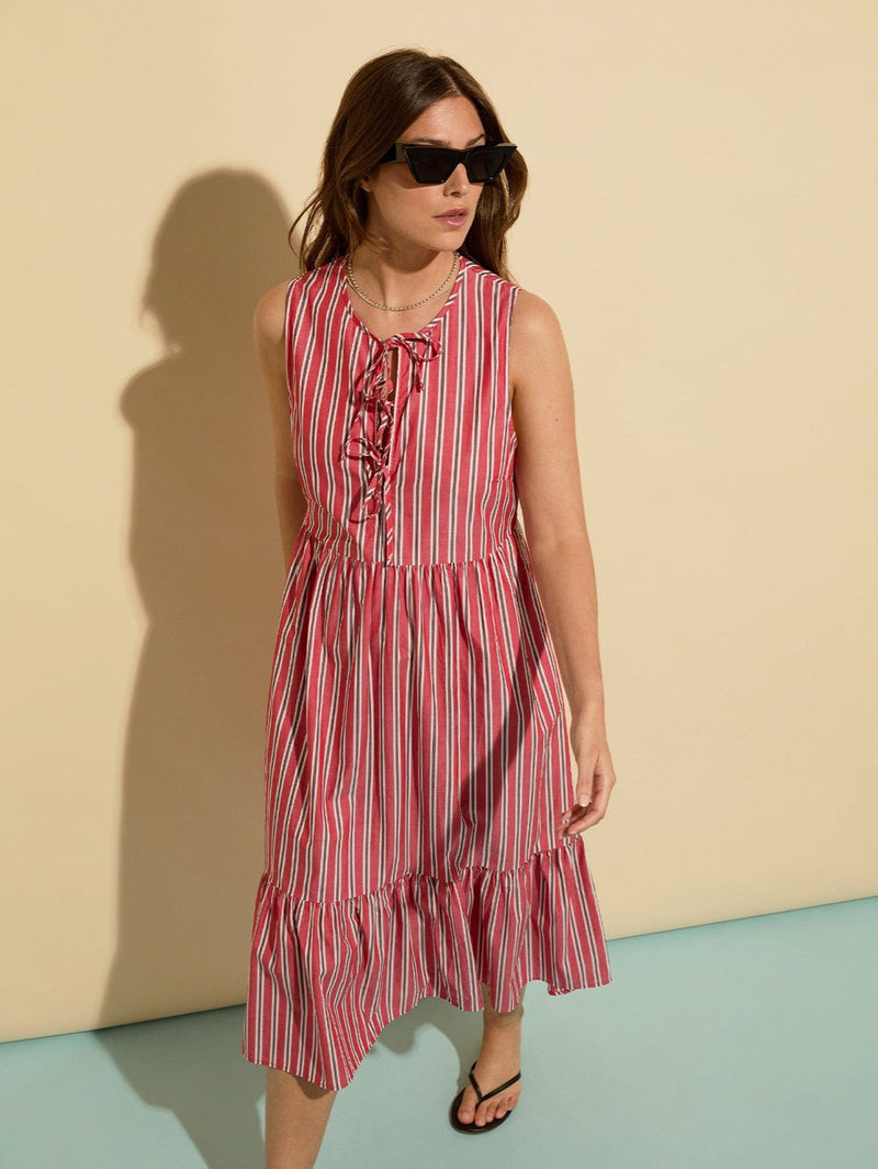 Baukjen Devi Organic Cotton Tie Midi Dress