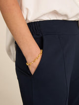 Immaculate Vegan - Baukjen Ebru Ponte Straight Leg Crop Trousers | Classic Navy