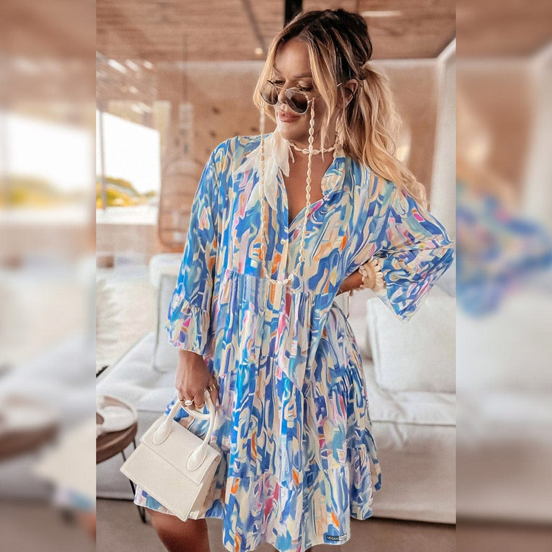 VEGAN Happy Vegan Kira Boho Oversized Tunic Dress