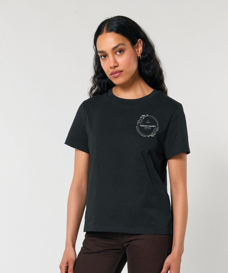 VEGAN Happy Vegan Women's Muser T-Shirt Devoted To Kindness Leaves