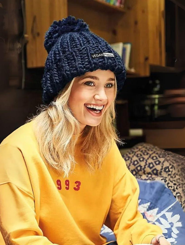 Oversized Unisex Hand-Knit Chunky Vegan Beanie | Multiple Colours