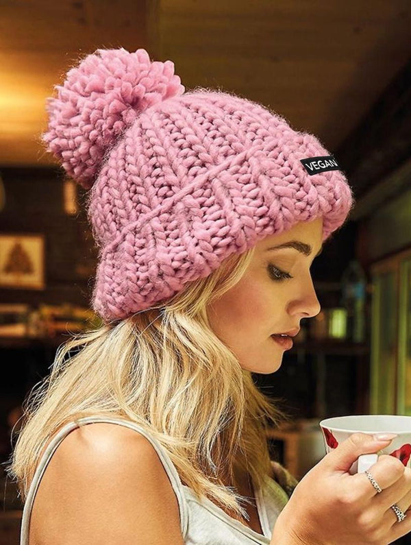 Oversized Unisex Hand-Knit Chunky Vegan Beanie | Multiple Colours