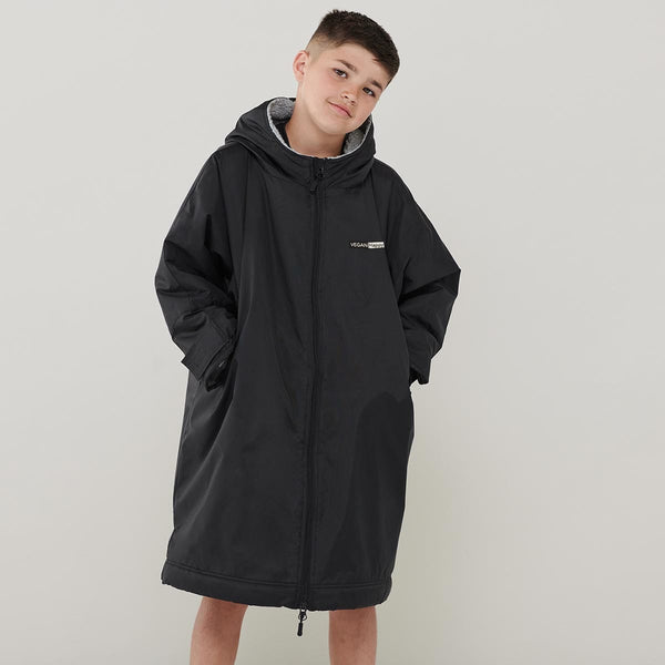 VEGAN Happy Vegan Kids Unisex All Weather Waterproof Robe & Camping Coat | Multiple Colours