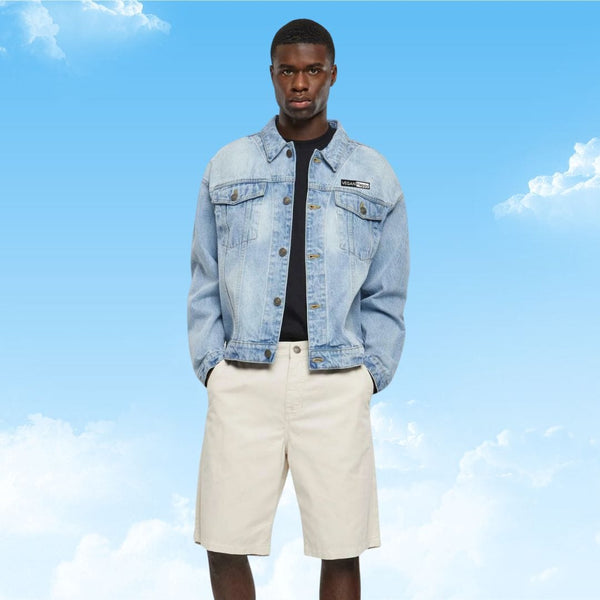VEGAN Happy Vegan Heavy Unisex Boxy Denim Jacket