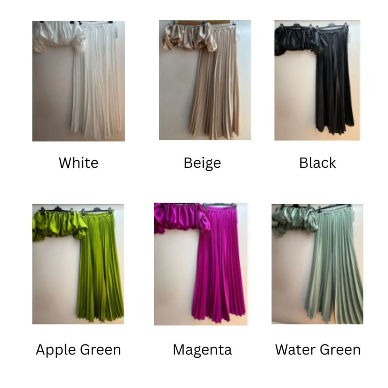 VEGAN Happy Vegan Satin Crop Top and Pleated Pants Set