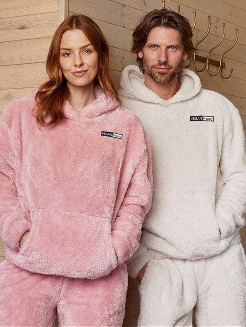 VEGAN Happy Vegan Unisex Fluffy Fleece Hoodie | Multiple Colours