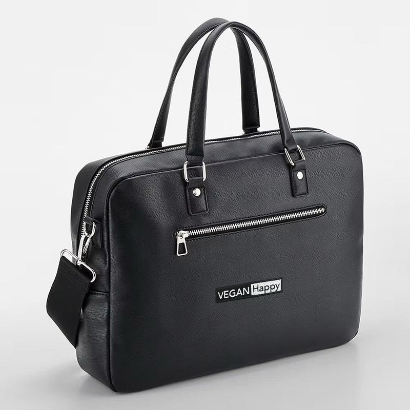 VEGAN Happy Vegan Leather Tailored Luxe Recycled PU Briefcase | Black Black / One Size