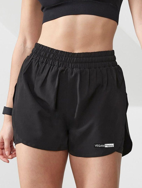 Women's Double Layer Sports Shorts | Black