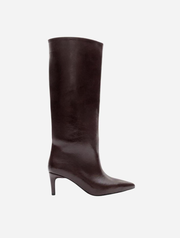 Prologue Shoes Cassandra Burgundy Cilt High‑Heel Boot (Women)