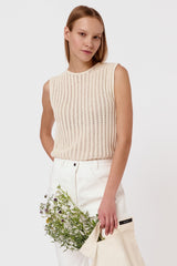 Immaculate Vegan - Mila.Vert Knitted ribbed lace top