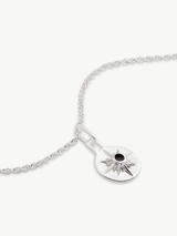 Immaculate Vegan - Under Her Eyes MINI ASTRID NECKLACE 16" CHAIN <br> Sterling Silver - Onyx Silver / Silver