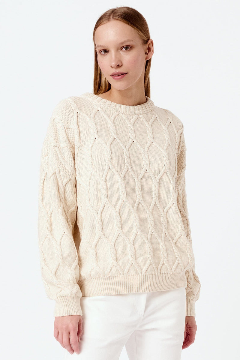 Mila.Vert Knitted cable knit sweater