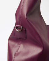 Immaculate Vegan - Bohema Grape Leather Vegan Slouchy Tote Bag | Burgundy