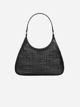 Immaculate Vegan - Estimon Audrey Vegan Corn Leather Shoulder Bag | Black Croco