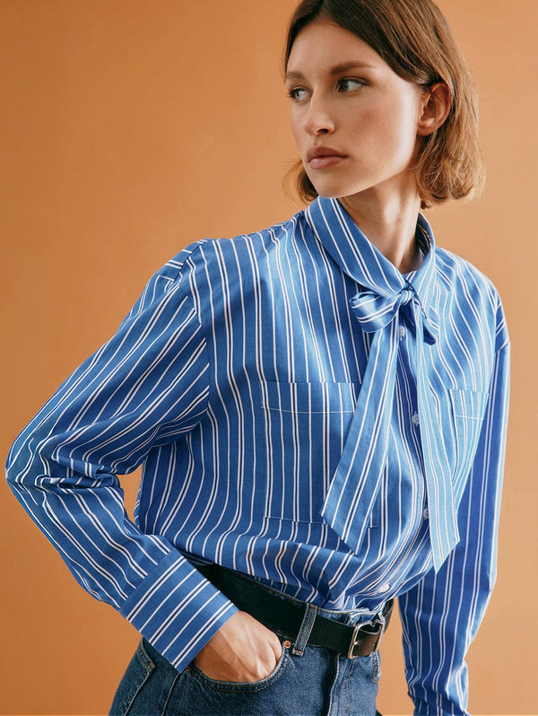 Albaray Organic Cotton Shirt | Blue Stripe